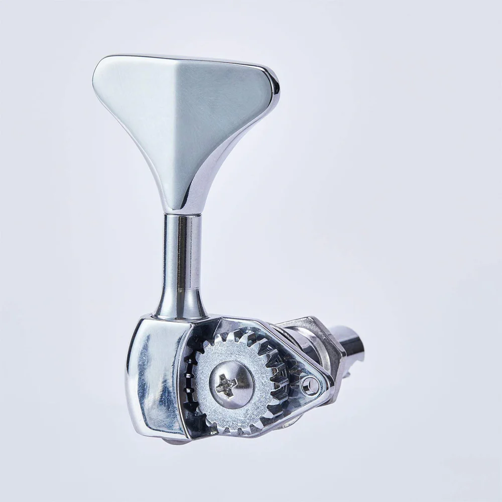 [GK-3494-C-4R] Open Gear Bass Guitar Machine Heads (Chrome, 4R)