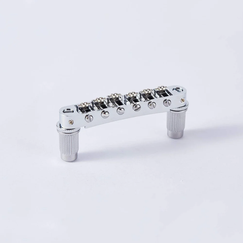 [GM005-CH] Guyker Guitar Bridge Tune-O-Matic with Roller Saddles for LP Guitar GM005 (Chrome)